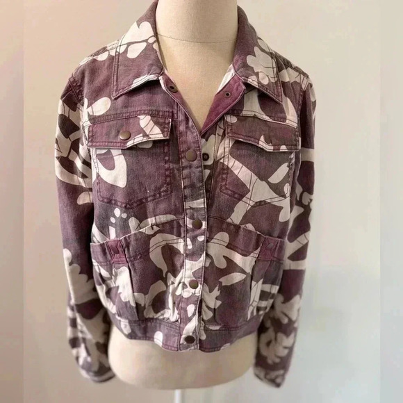 Anthropologie Mags Utility Trucker Jacket in Purple Size S - Picture 8 of 8